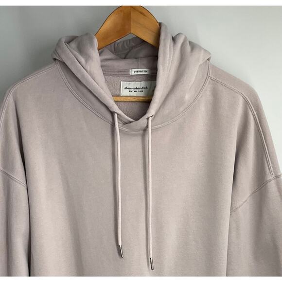 ABERCROMBIE & FITCH Mauve Purple Oversized Boyfriend Fleece Hoodie Medium to XL - Picture 2 of 7